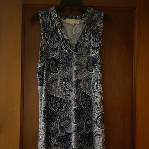 Michael Kors Blue and White Paisley dress